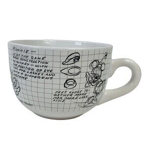 Disney Minnie Mouse Sketch Soup Mug Large Animator Art Bowl Cup Ceramic